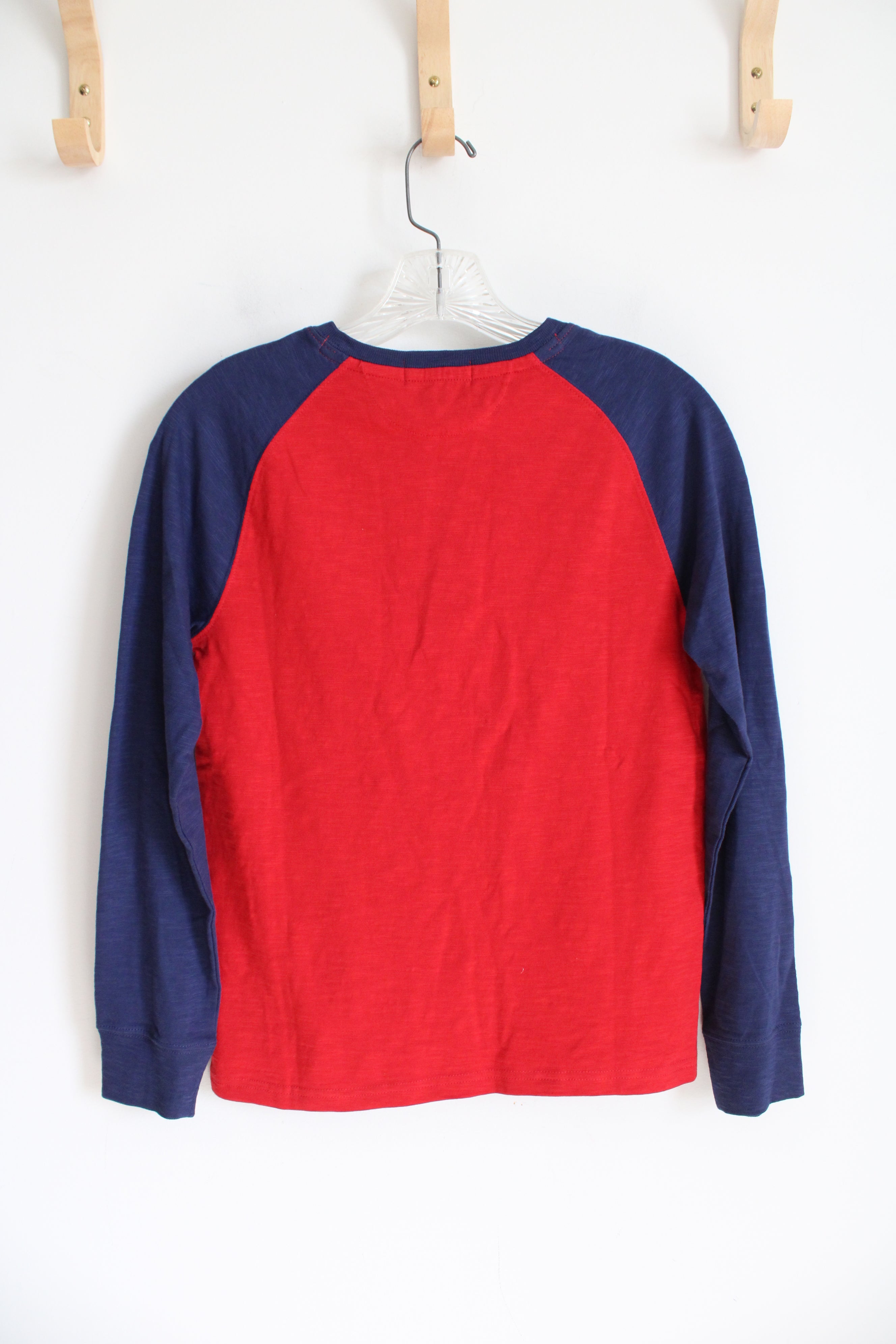 NEW Polo Ralph Lauren Blue & Red Long Sleeved Henley Shirt | Youth M (10/12)