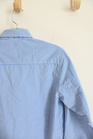 Izod Stretch Extensible Blue & White Gingham Button Down Shirt | Youth 18