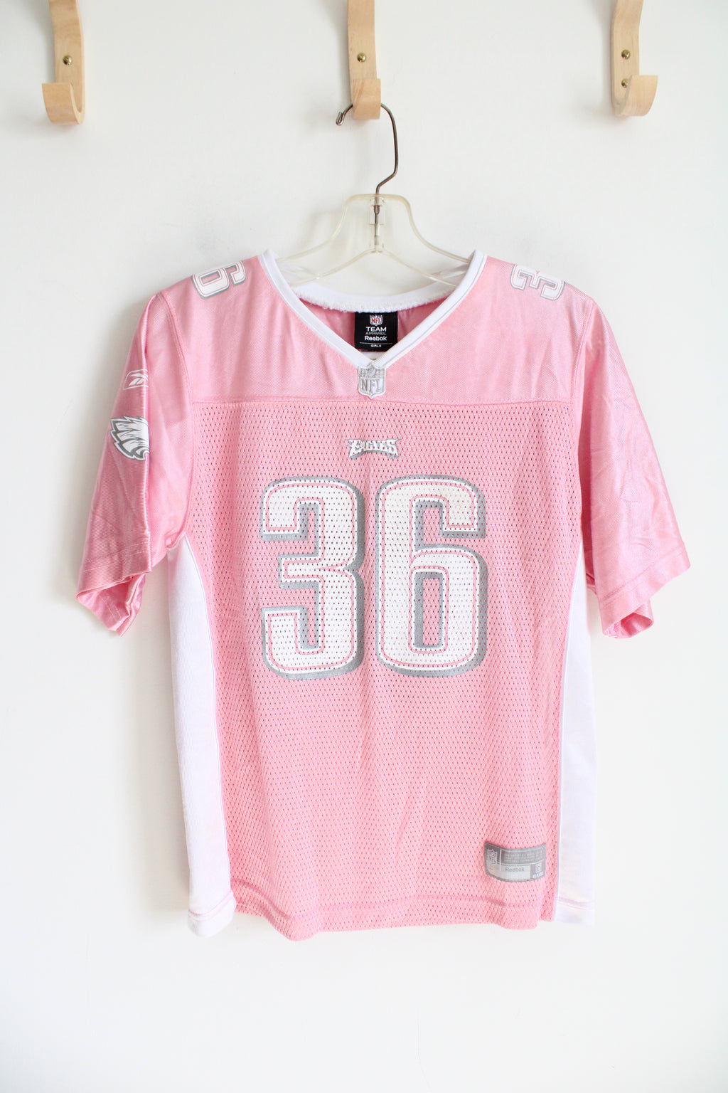 NFL Team Apparel Reebok Philadelphia Eagles #36 Westbrook Pink Shimmer Jersey | Youth XL (16)