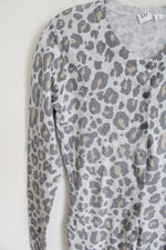 Gap Gray Leopard Print Knit Cardigan | S