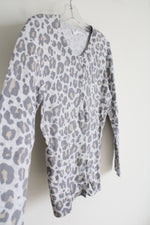 Gap Gray Leopard Print Knit Cardigan | S
