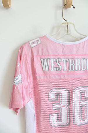 NFL Team Apparel Reebok Philadelphia Eagles #36 Westbrook Pink Shimmer Jersey | Youth XL (16)