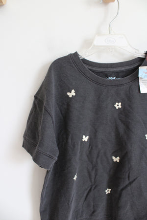 NEW Cat & Jack Gray Flower & Butterfly Shirt | Youth L (10/12)