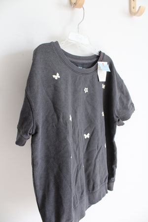 NEW Cat & Jack Gray Flower & Butterfly Shirt | Youth L (10/12)