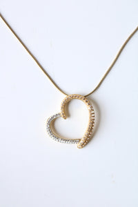 Gold Tone Sterling Silver Heart Pendant Necklace