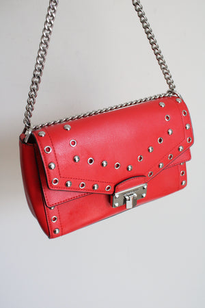 Michael Kors Studded Red Kinsley Crossbody Bag