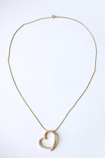 Gold Tone Sterling Silver Heart Pendant Necklace