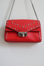 Michael Kors Studded Red Kinsley Crossbody Bag