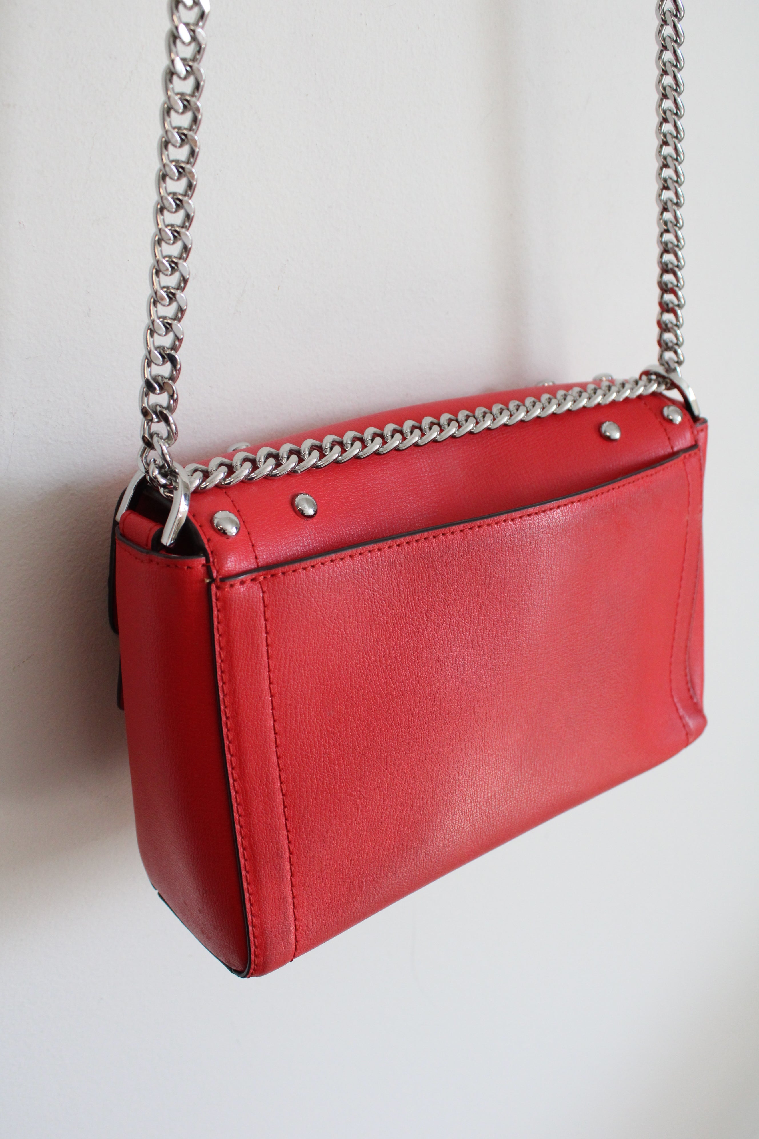 Michael Kors Studded Red Kinsley Crossbody Bag