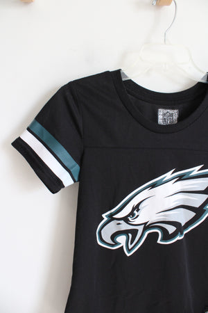 NFL Apparel Black Philadelphia Eagles Curved Hem Jersey | Youth L (12/14)