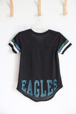 NFL Apparel Black Philadelphia Eagles Curved Hem Jersey | Youth L (12/14)