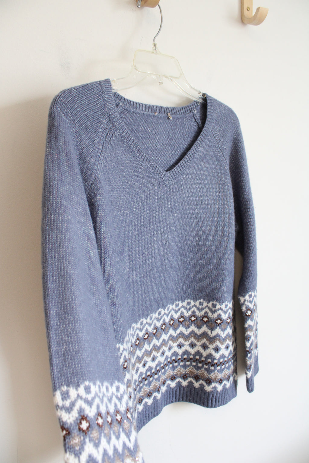 Chico's Blue Shimmer Design Sweater | 2