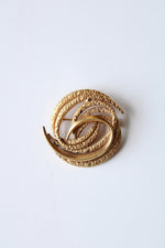 Vintage German Made Gold Coated Swirl Pin