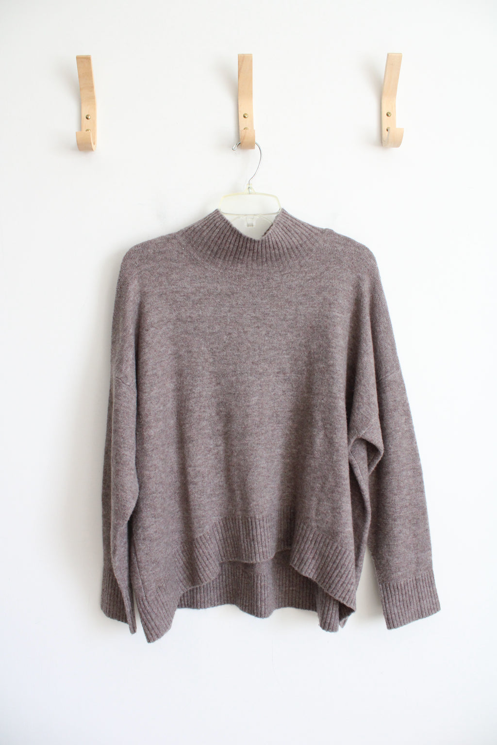 Kerisma Cashmere Blend Brown Mock Neck Sweater | S/M