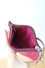 Coach Magenta Signature Embossed Leather Wristlet Wallet