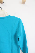 Christopher & Banks Blue Crocheted Front Cardigan | S Petite