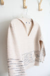 Cream Knit Collared Sweater | S