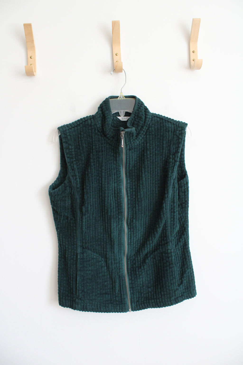 Woolrich Emerald Green Ribbed Vest | S Petite