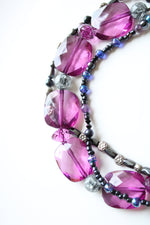 Purple Glass Beaded Layered Neckace