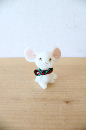 Fenton Vintage Hand Painted White Ceramic Mouse