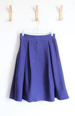Blue Pleated Knit Skirt | M