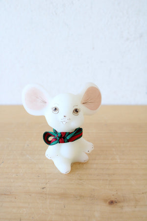 Fenton Vintage Hand Painted White Ceramic Mouse