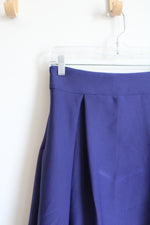 Blue Pleated Knit Skirt | M