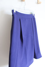Blue Pleated Knit Skirt | M