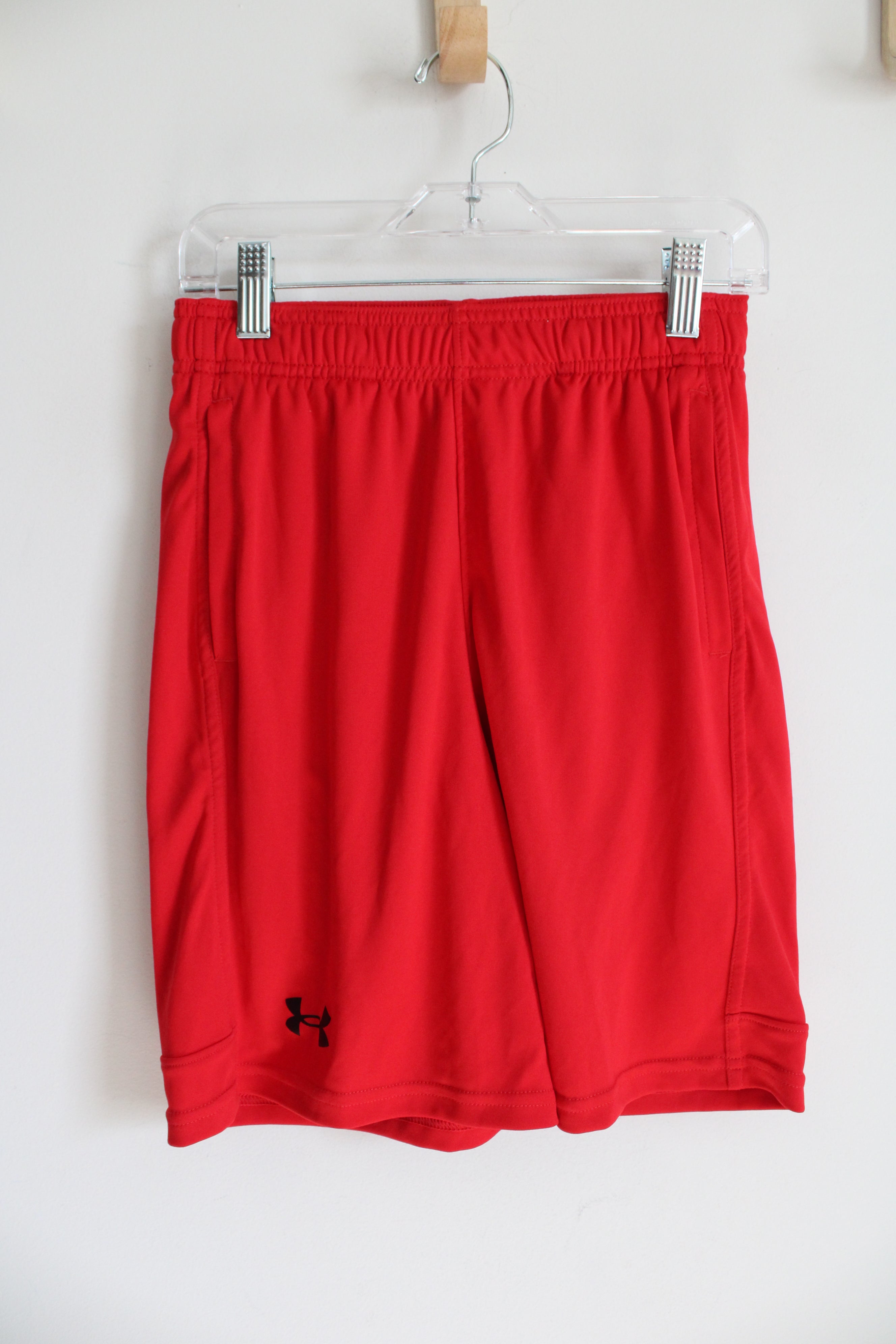 Under Armour Loose Fit Red Athletic Shorts | Youth M (10/12)