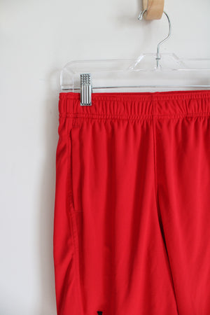 Under Armour Loose Fit Red Athletic Shorts | Youth M (10/12)