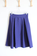 Blue Pleated Knit Skirt | M