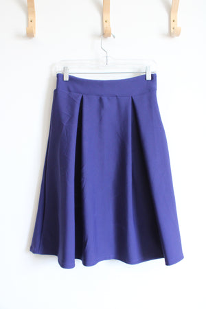 Blue Pleated Knit Skirt | M
