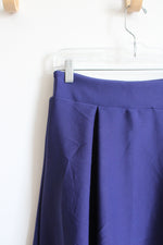 Blue Pleated Knit Skirt | M