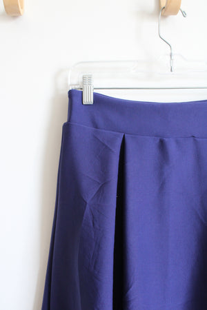 Blue Pleated Knit Skirt | M