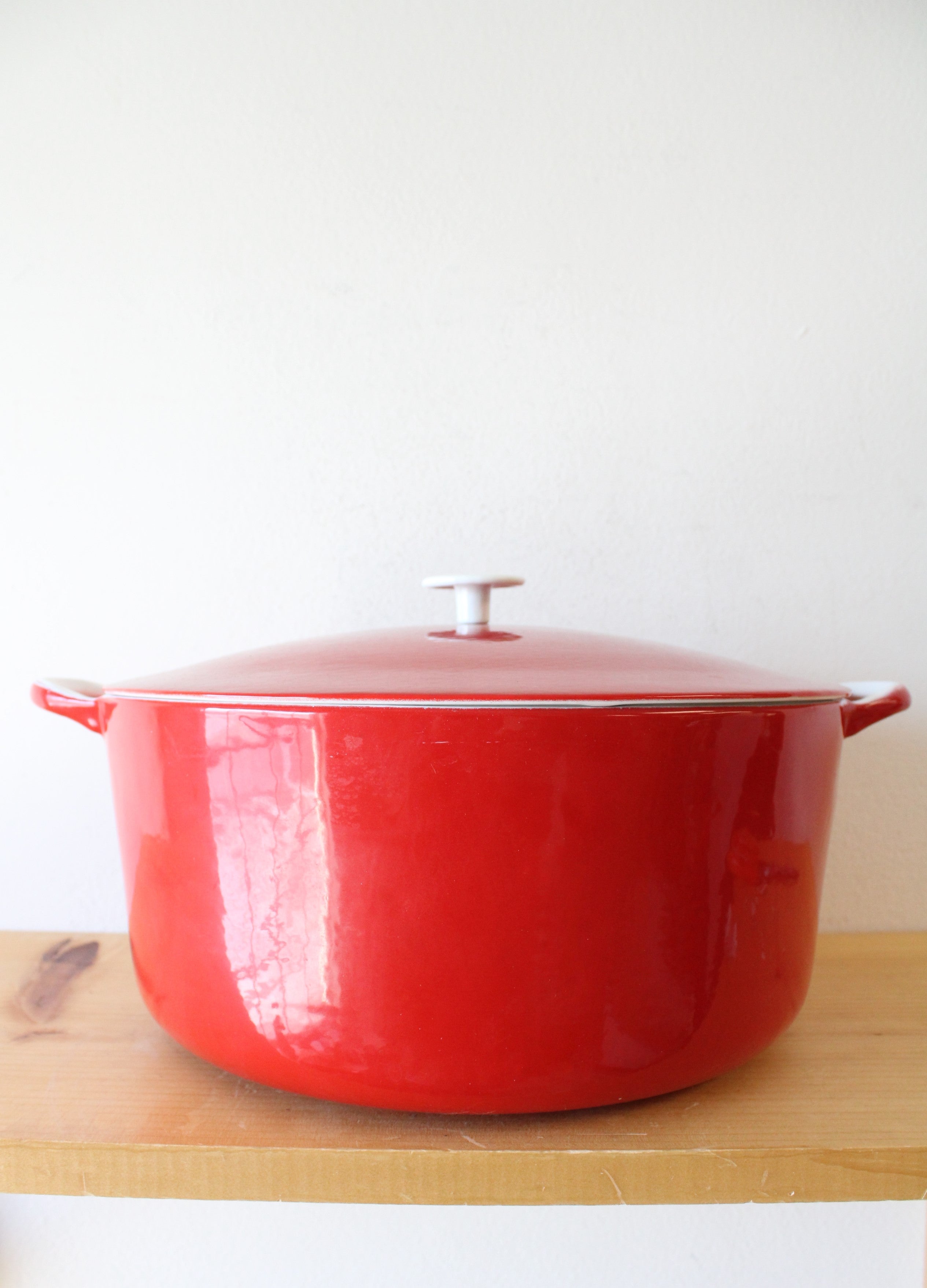 Prizer Ware Vintage Red Cast Iron Enamel Dutch Oven