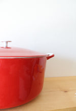 Prizer Ware Vintage Red Cast Iron Enamel Dutch Oven