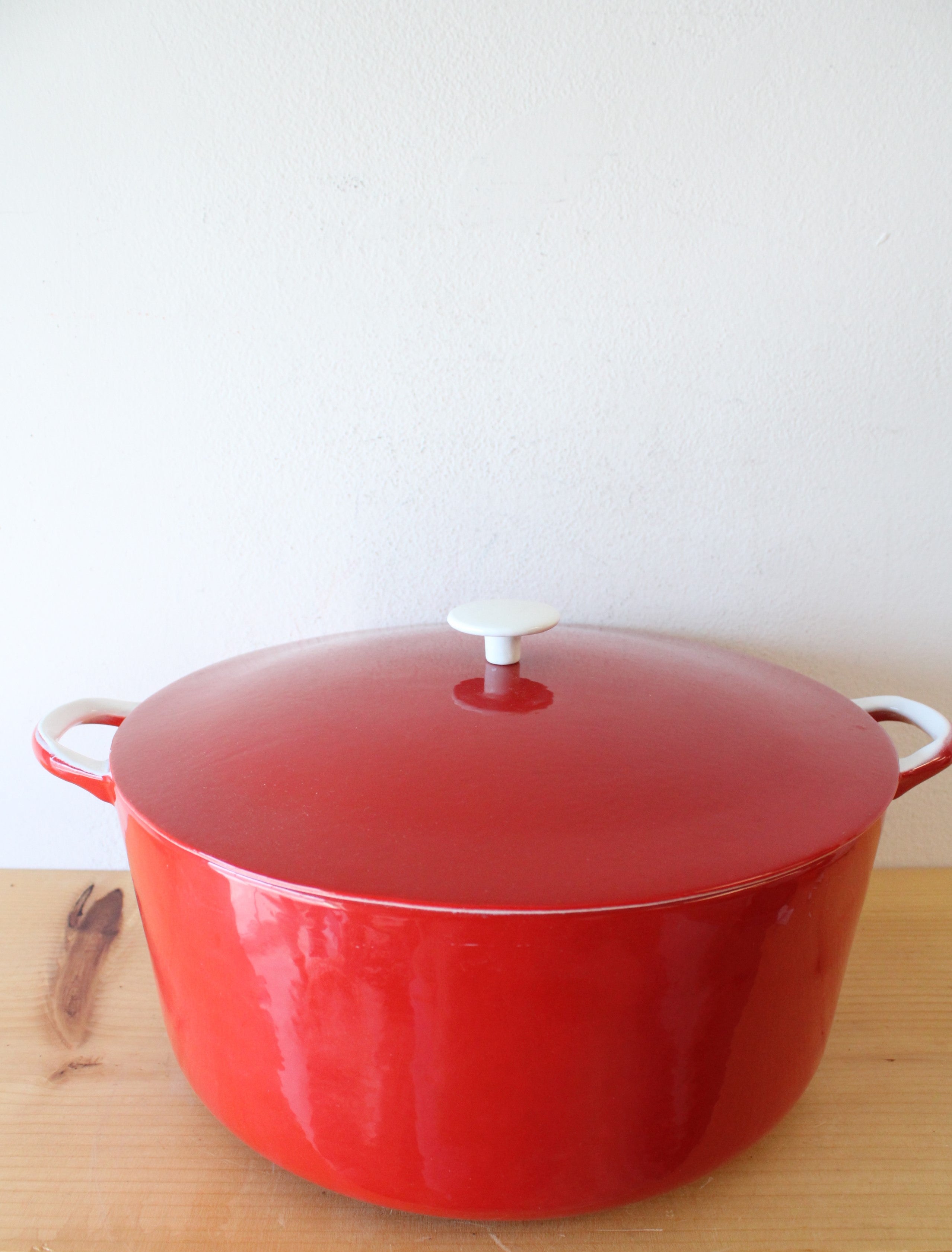 Prizer Ware Vintage Red Cast Iron Enamel Dutch Oven