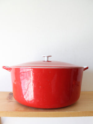 Prizer Ware Vintage Red Cast Iron Enamel Dutch Oven