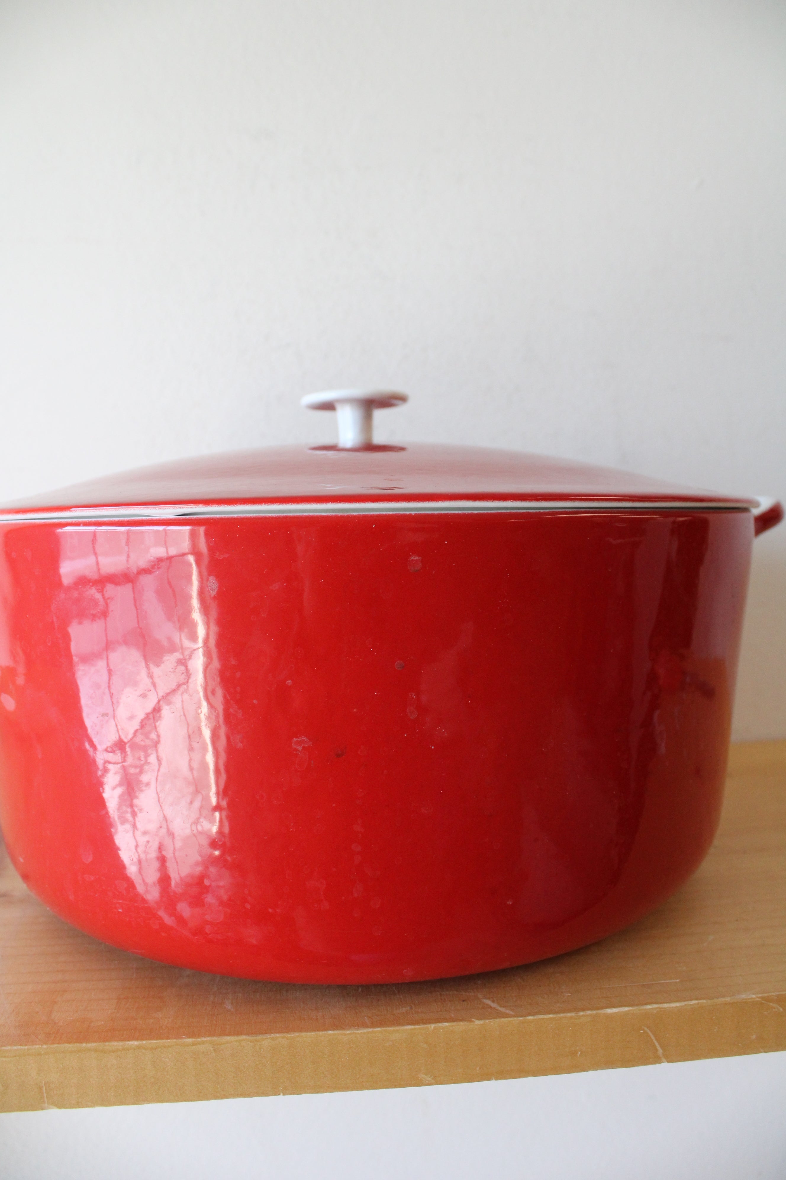 Prizer Ware Vintage Red Cast Iron Enamel Dutch Oven