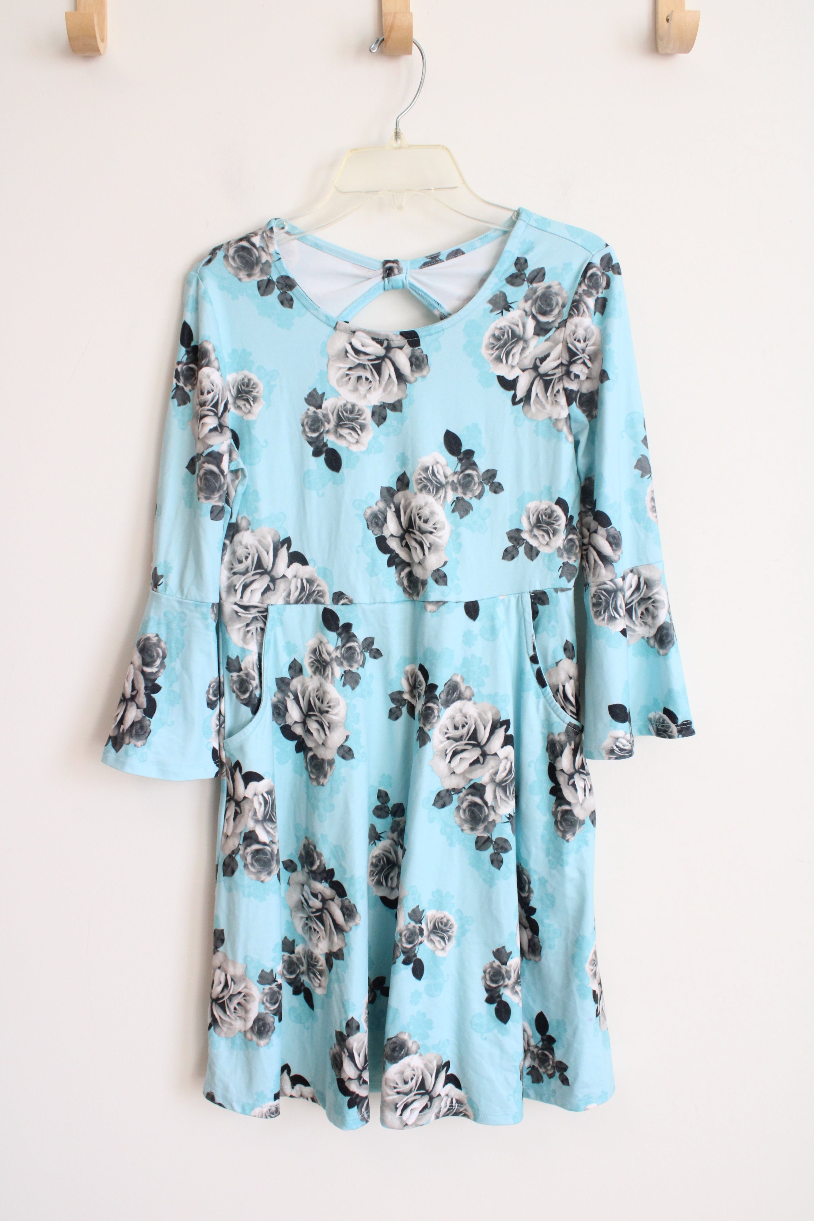 Justice Blue Floral Long Sleeved Dress | Youth 12