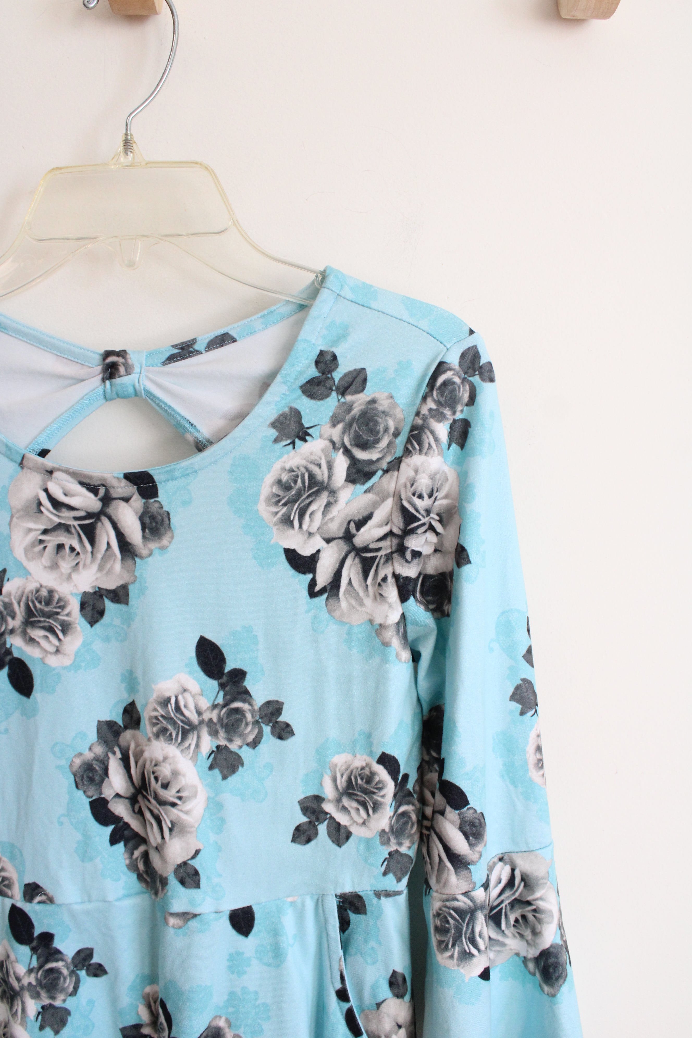 Justice Blue Floral Long Sleeved Dress | Youth 12