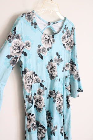 Justice Blue Floral Long Sleeved Dress | Youth 12