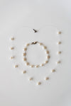 Genuine Ivory Pearl Necklace & Bracelet Set