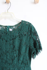 MSLG Dark Green Lace Dress | L