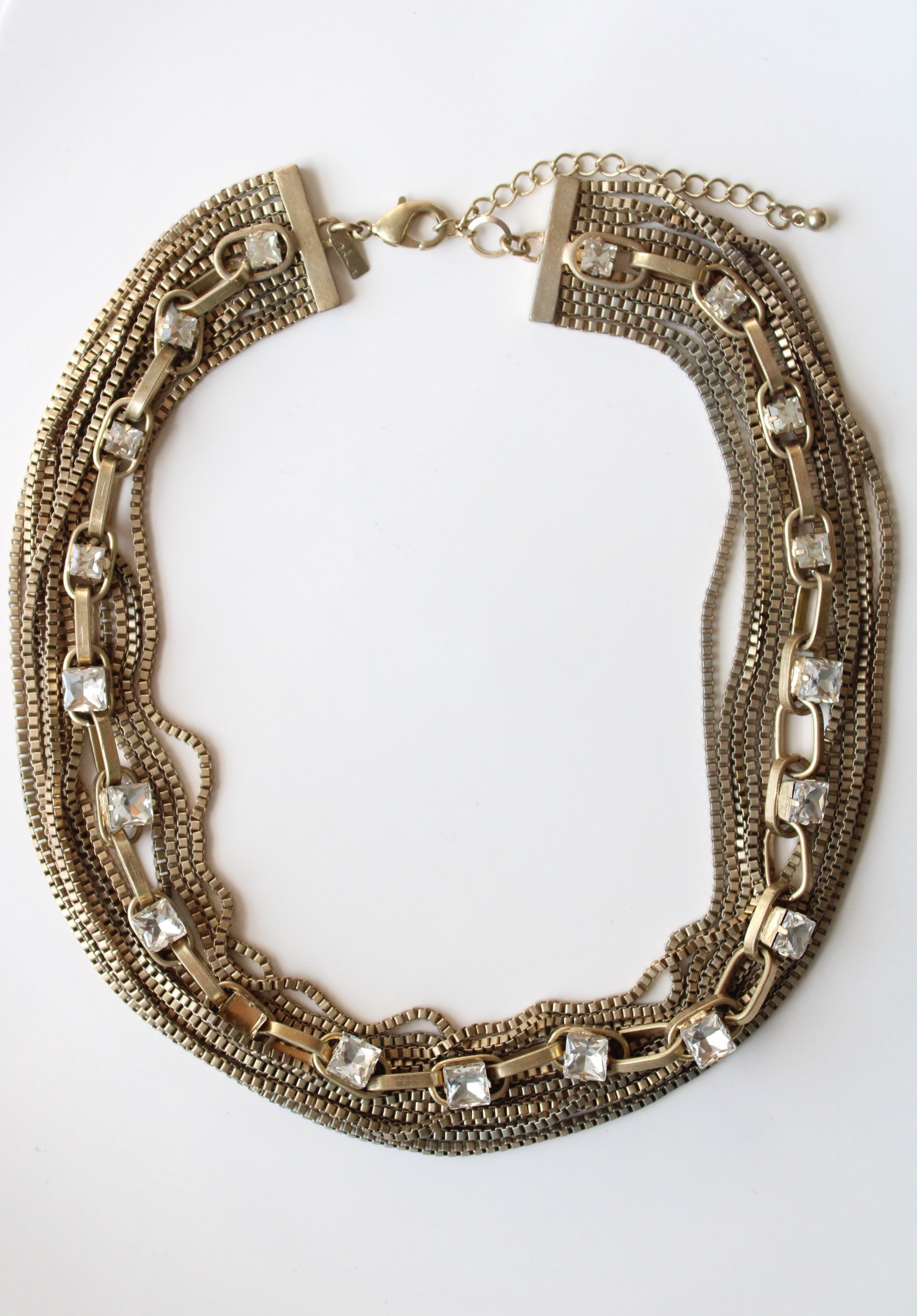 Vintage Statement Necklace Gold Black Chain shops Multilayer