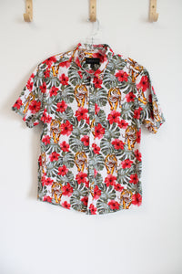 No Boundaries Tiger Monstera Hawaiian Print Shirt | M