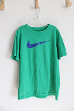 Nike Green & Blue Cotton Shirt | Youth L (14/16)