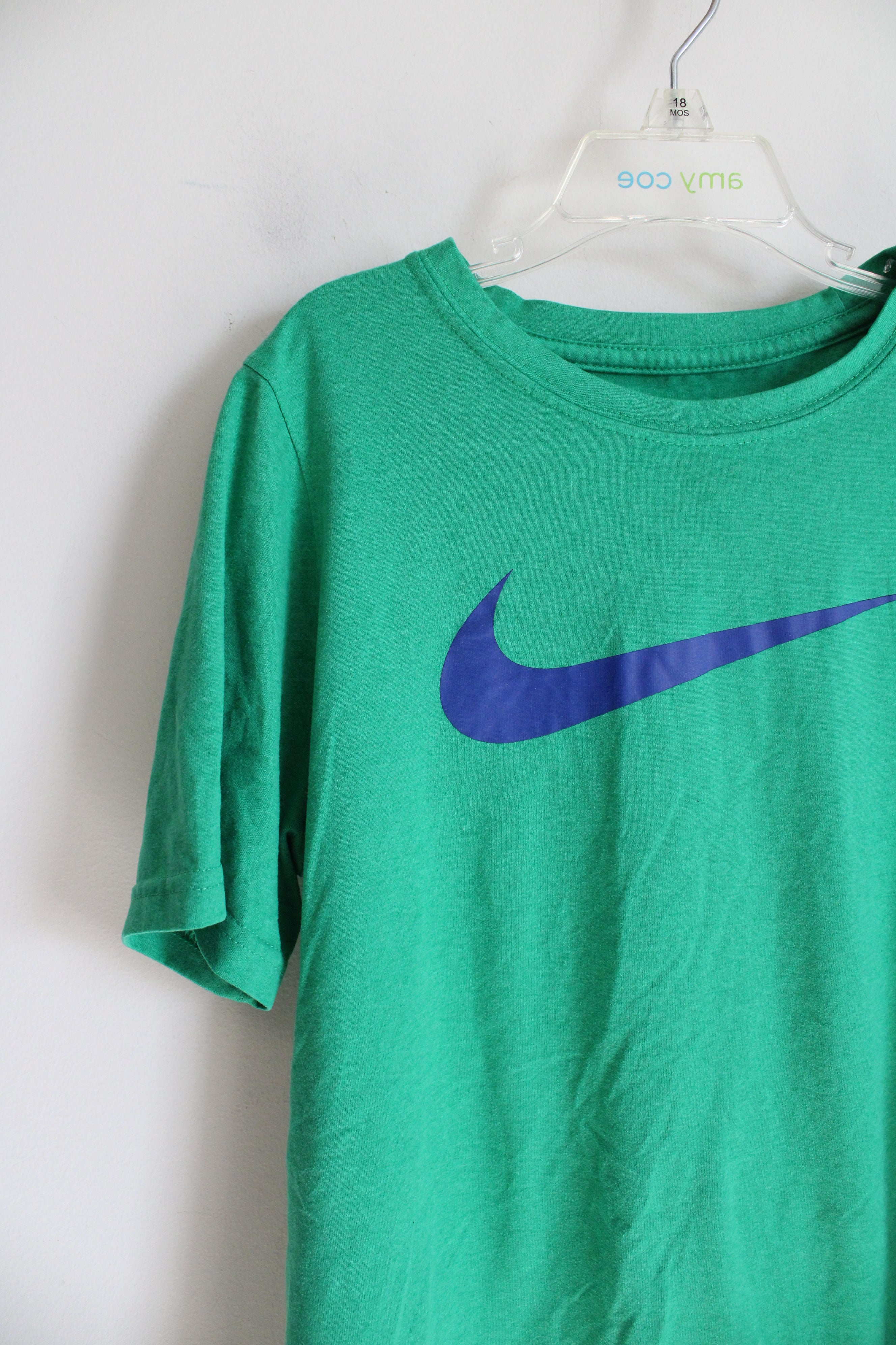 Nike Green & Blue Cotton Shirt | Youth L (14/16)