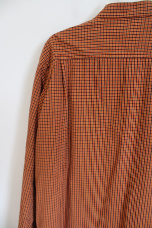 Columbia Orange Plaid Cotton Button Down Shirt | L