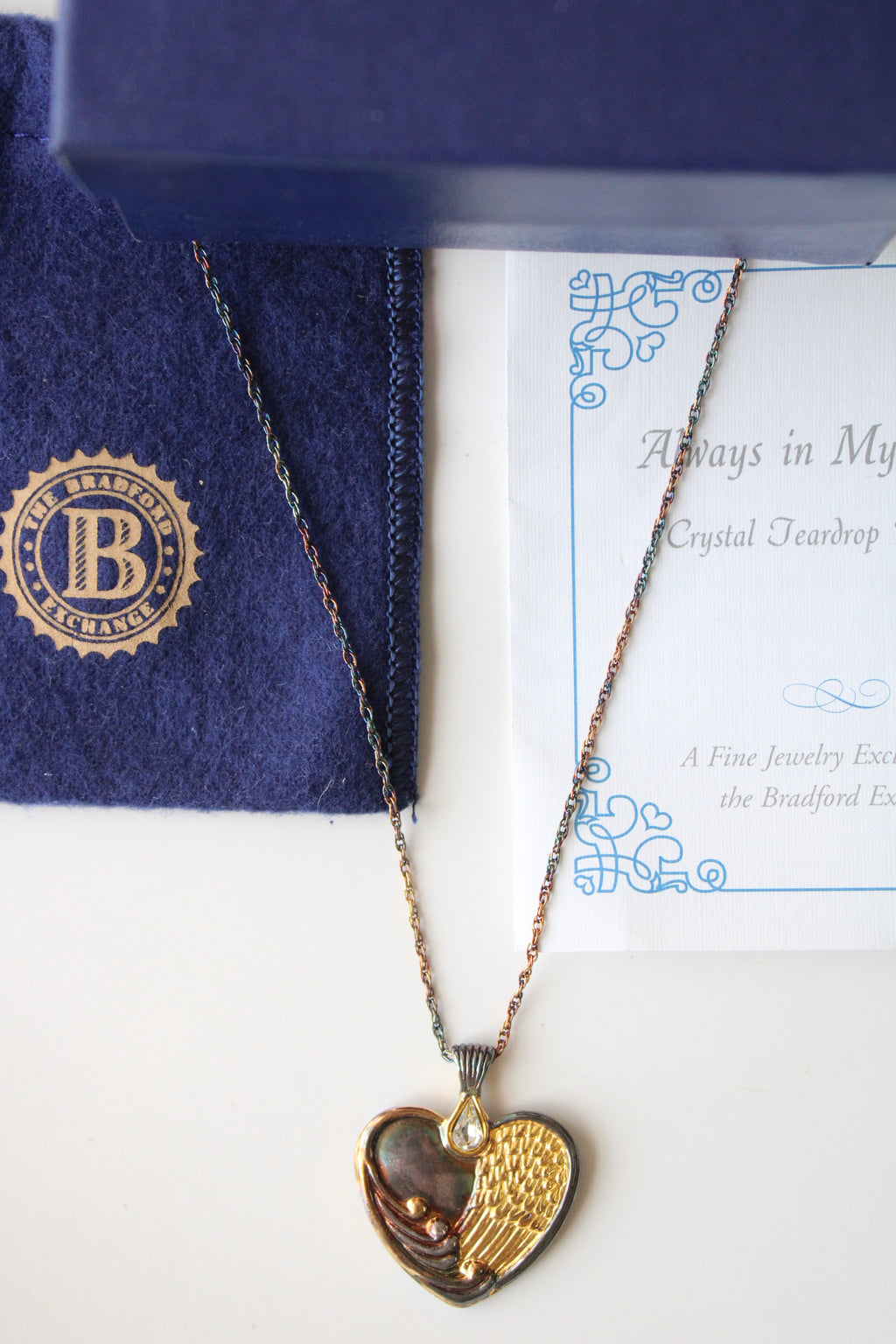 The Bradford Exchange 925 Stamped Heart "If Tears Could Build A Stairway" Necklace